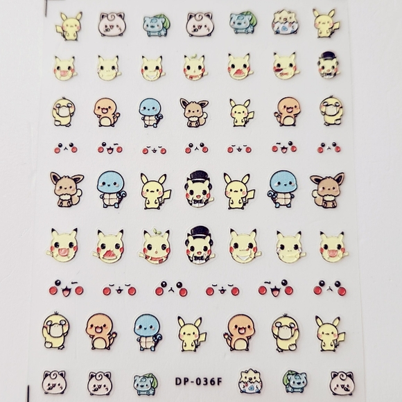 ⭐4/$15 Pokemon 5D Embossed Nail Art Stickers - Picture 1 of 5